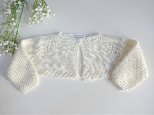 Chaqueta corta algodon beig punto bobo - PARDALETS