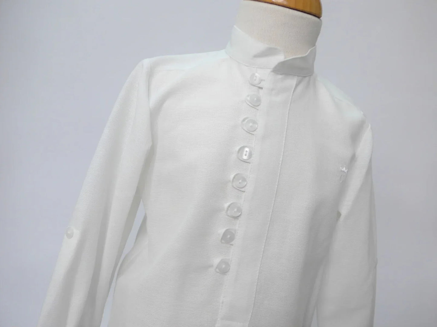 Camisa de lino blanco y short rosa empolvado - PARDALETS