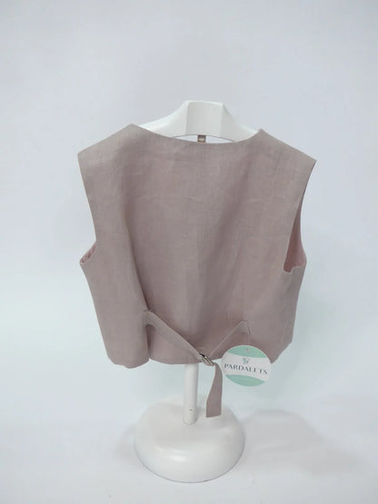 Chaleco lino malva - PARDALETS
