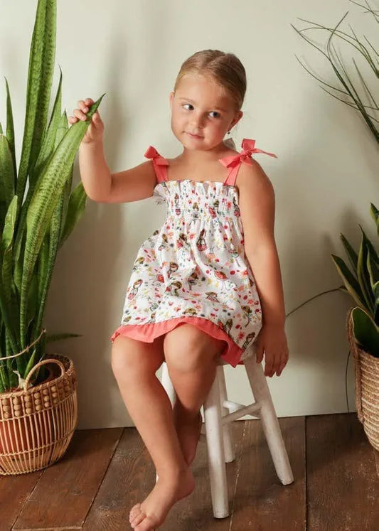 Vestido tirantes estampado muñequitas - PARDALETS