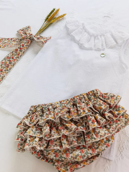 Braguita con volantes estampado de flores - PARDALETS