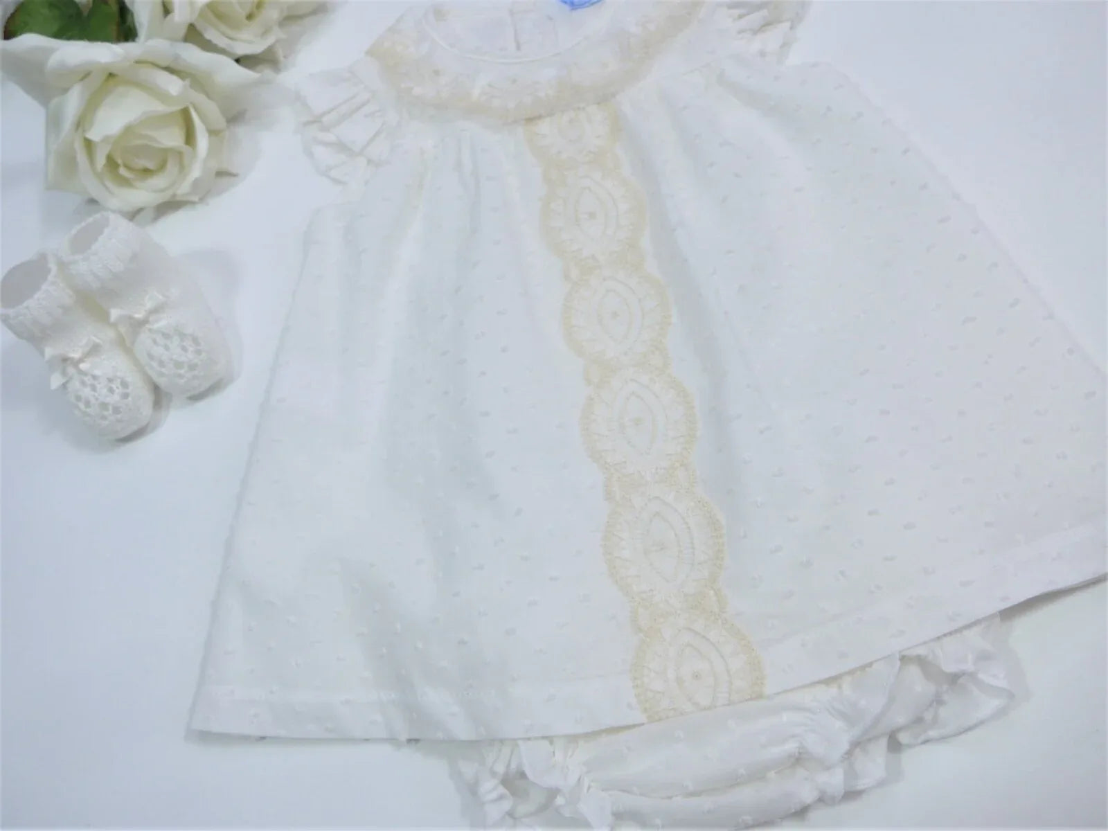 Vestido y culotte plumetti crudo - PARDALETS