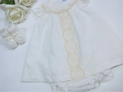 Vestido y culotte plumetti crudo - PARDALETS