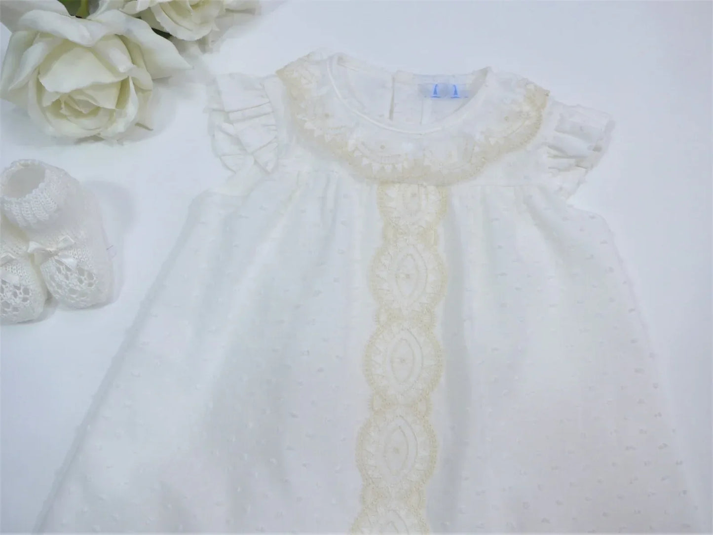 Vestido y culotte plumetti crudo - PARDALETS