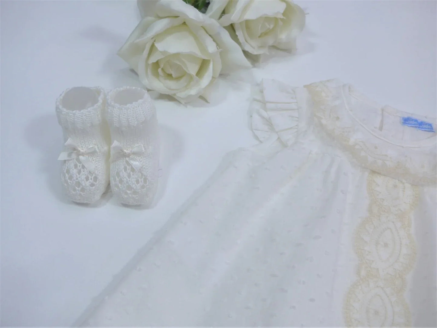 Vestido y culotte plumetti crudo - PARDALETS