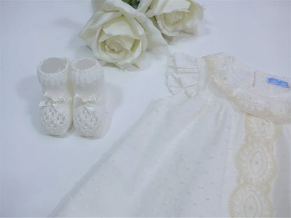 Vestido y culotte plumetti crudo - PARDALETS