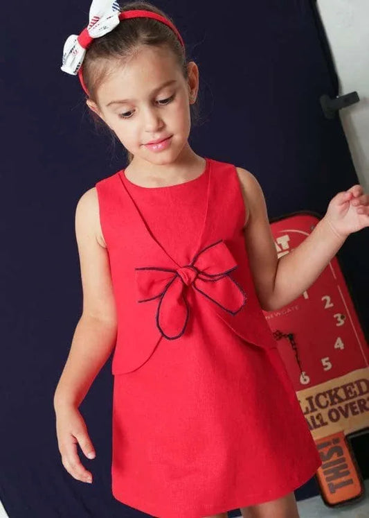 Vestido rojo sin mangas con lacito y espalda abierta - PARDALETS