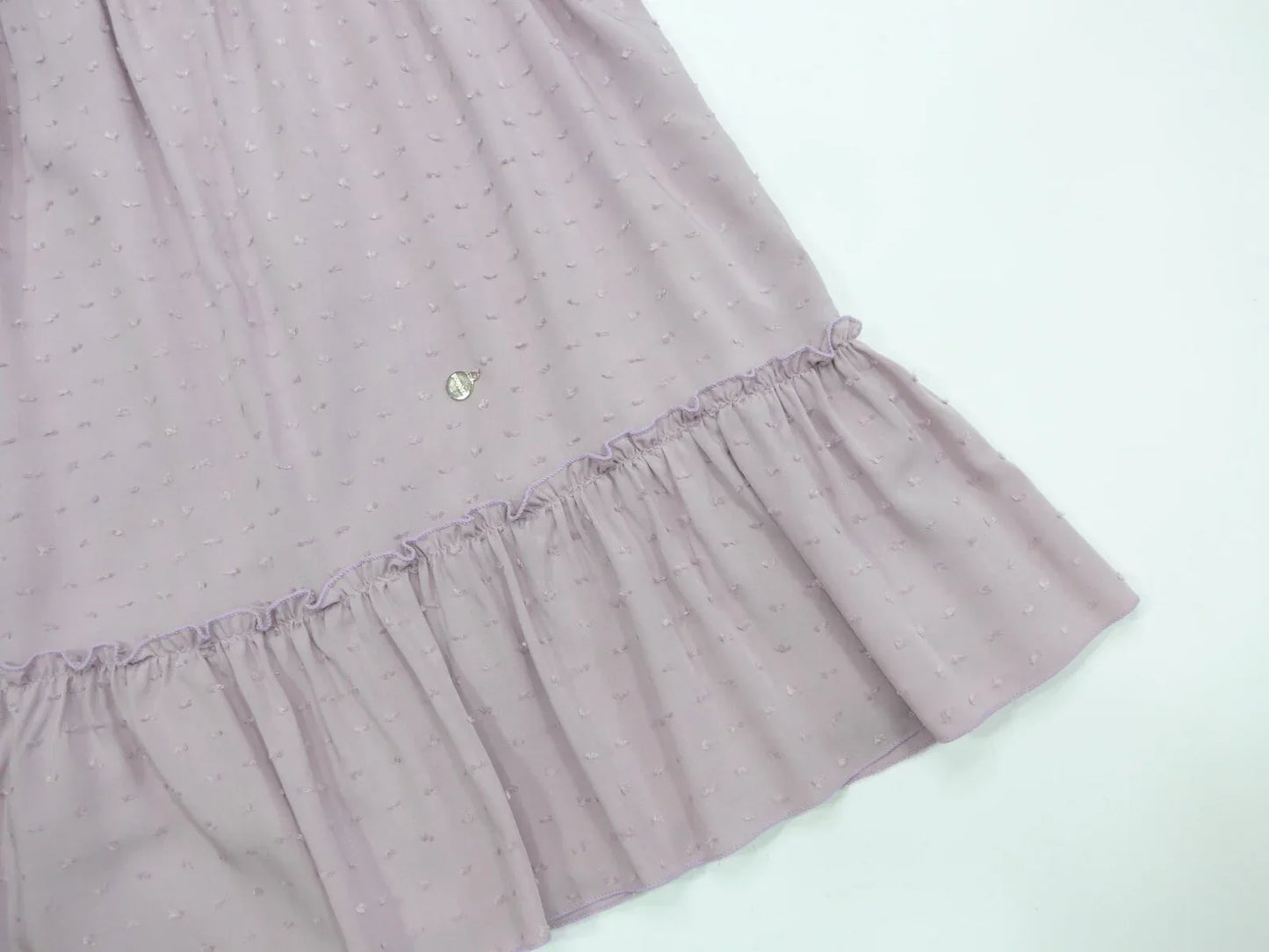 Vestido plumeti lila clarito con volante bajo - PARDALETS