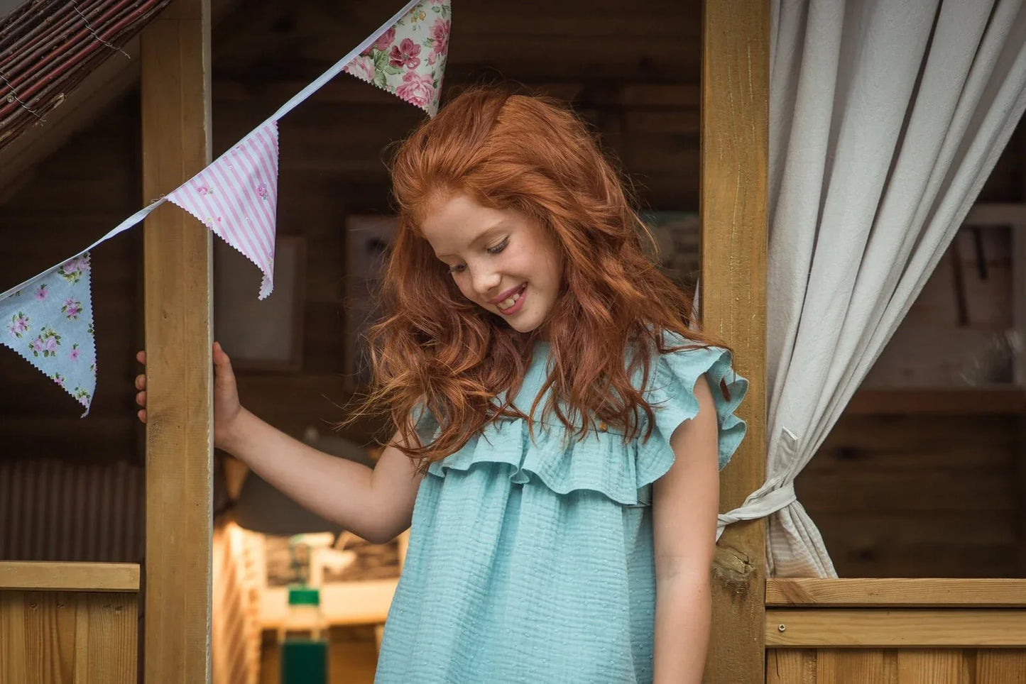 Vestido de gasa doble verde agua "Cleopatra" - PARDALETS