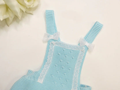 Ranita tirantes azul turquesa con puntilla - PARDALETS