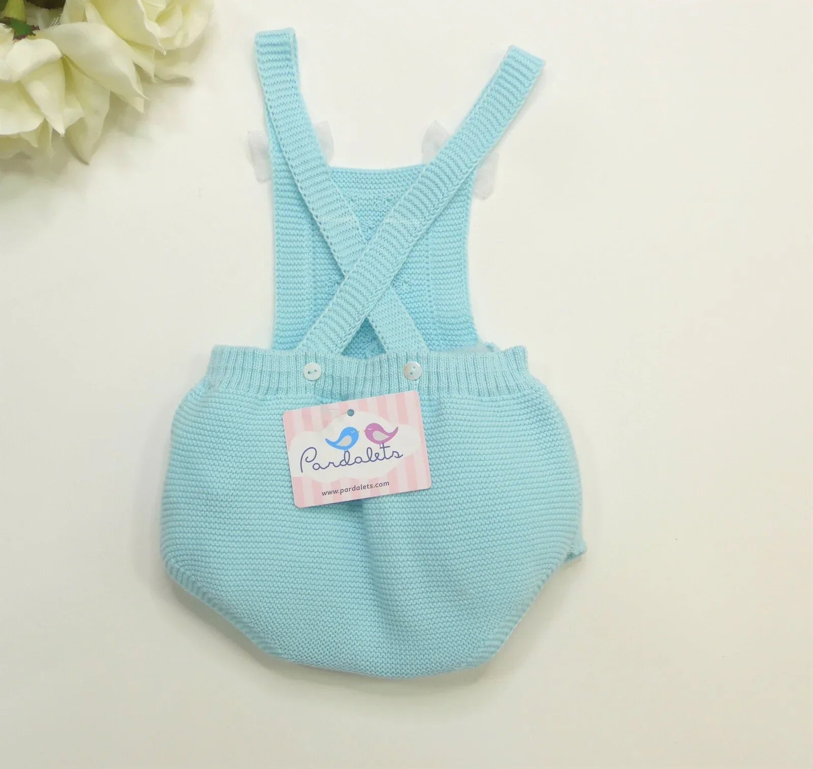 Ranita tirantes azul turquesa con puntilla - PARDALETS