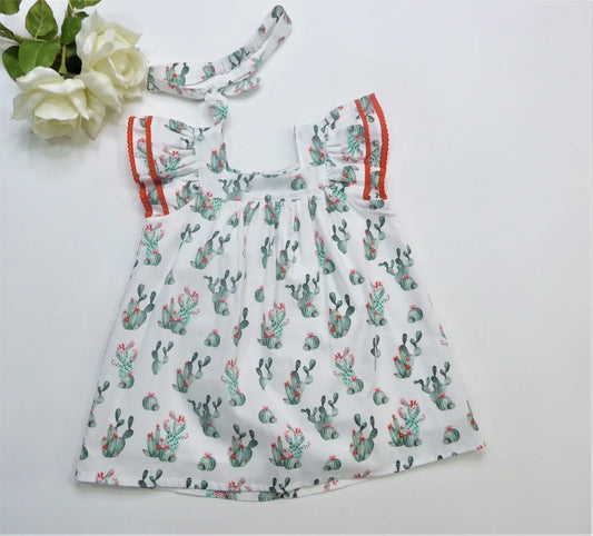 Vestido estampado cactus con diadema - PARDALETS