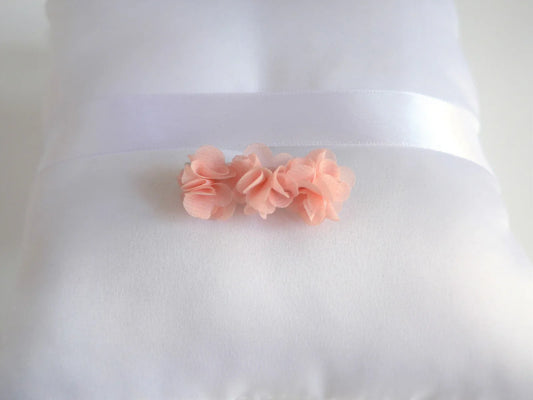 Tocado 3 flores bambula salmon - PARDALETS