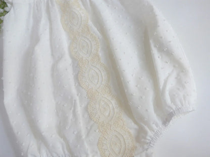 Pelele plumeti beig con cuello puntilla - PARDALETS