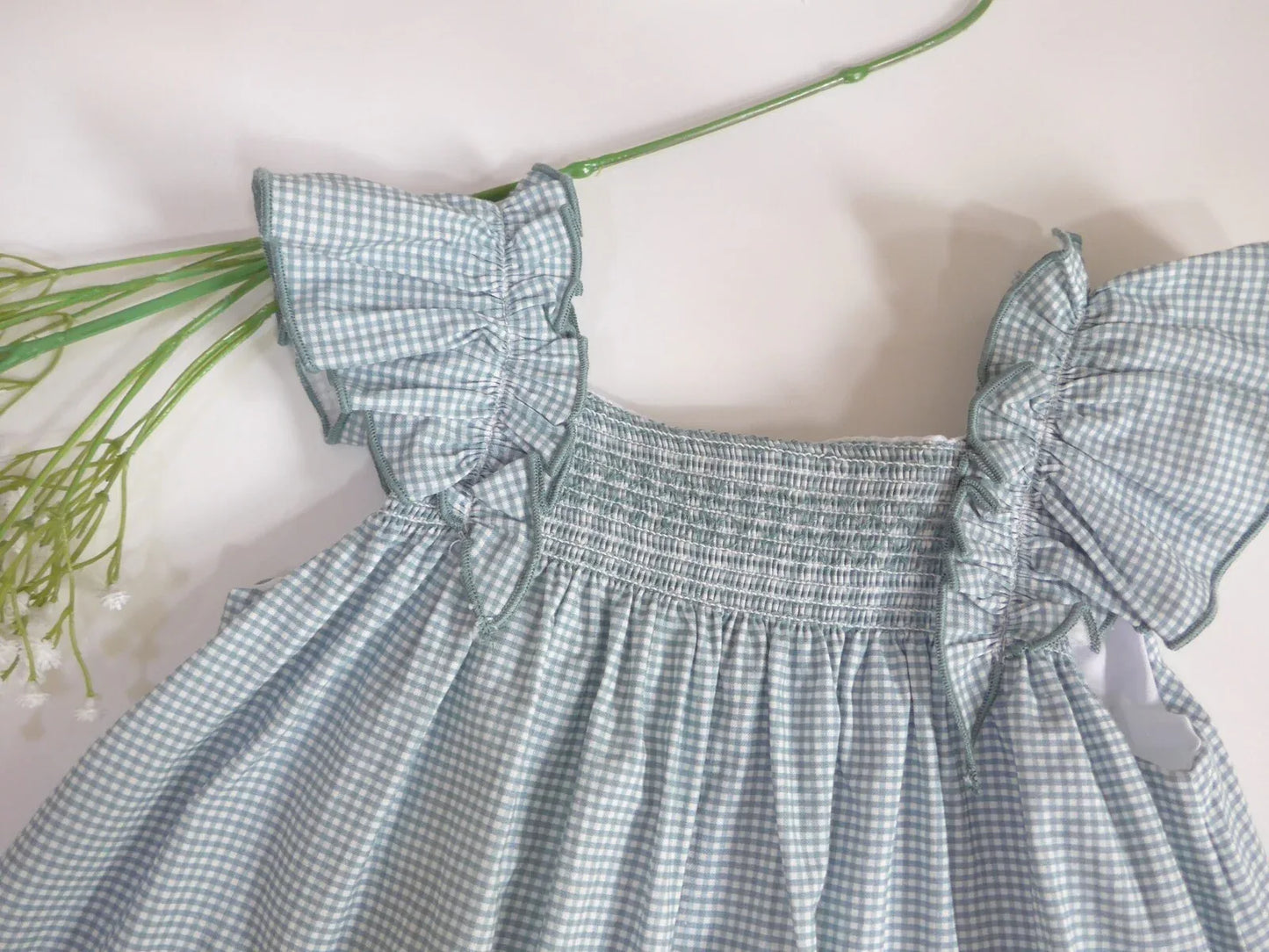 Vestido microvichy verde - PARDALETS