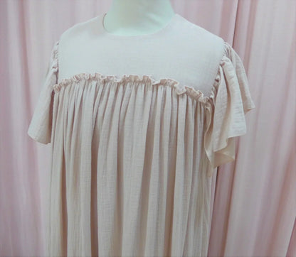 Vestido gasa rosa nude largo - PARDALETS