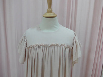Vestido gasa rosa nude largo - PARDALETS