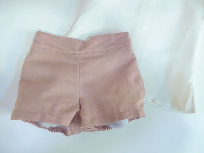 Conjunto camisa blanco roto y short rosa empolvado - PARDALETS