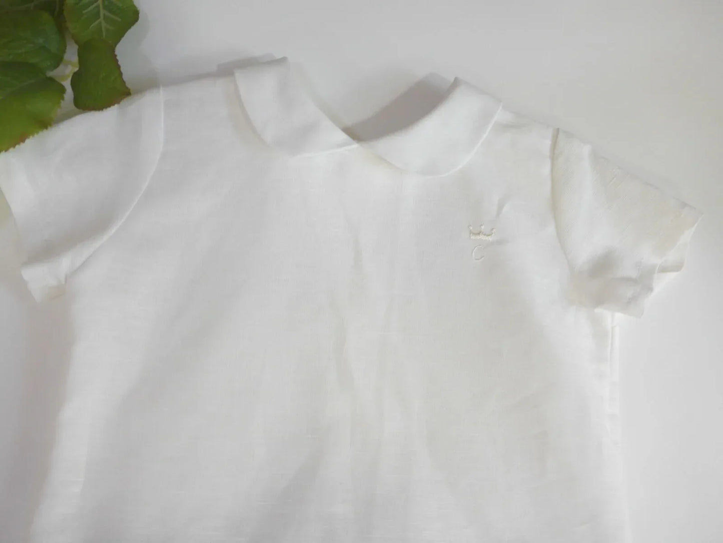 Conjunto camisa blanco roto y short azul empolvado - PARDALETS