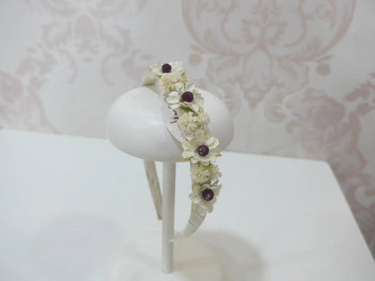 DIadema flores beig - PARDALETS