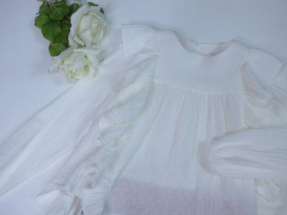 Conjunto blusa blanca y short cuadros rojos "Noel" - PARDALETS