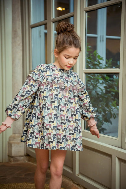 Vestido estampado perritos "Elsa" - PARDALETS