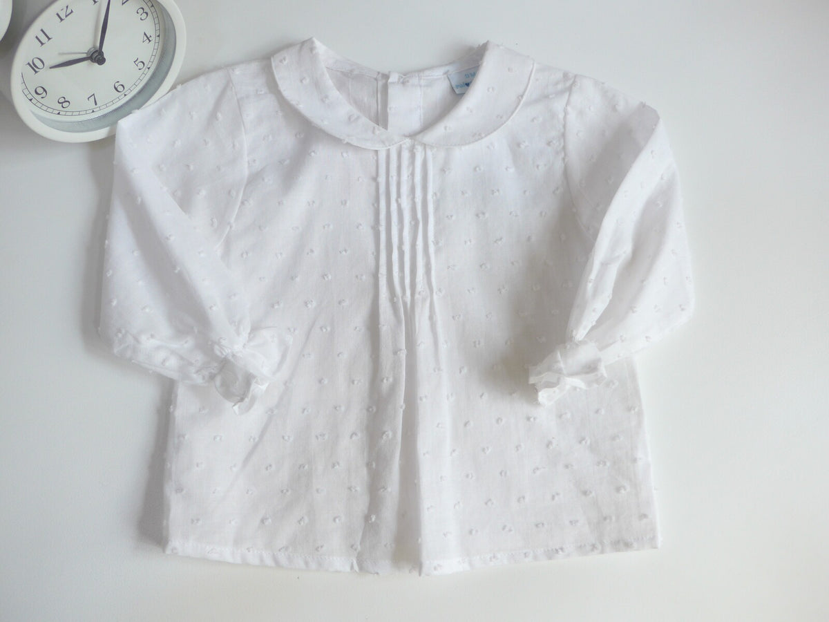 CAMISA PLUMETI BLANCO CUELLO BEBE