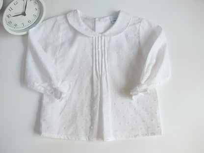 CAMISA PLUMETI BLANCO CUELLO BEBE