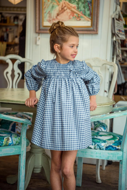 Vestido cuadros azules "Sueño" - PARDALETS