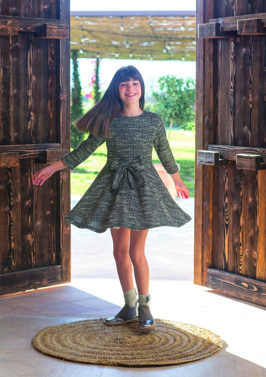 Vestido de punto con vuelo blanco y negro - PARDALETS