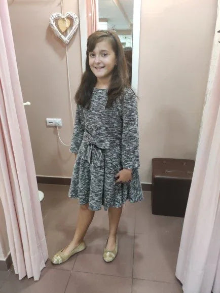 Vestido de punto con vuelo blanco y negro - PARDALETS