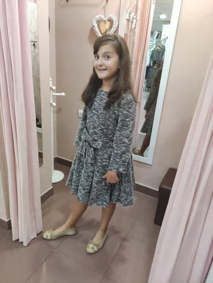 Vestido de punto con vuelo blanco y negro - PARDALETS