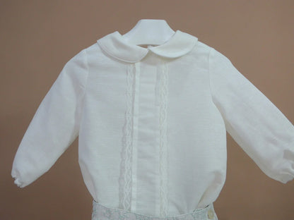 Conjunto camisa y bombacho brocado verde - PARDALETS