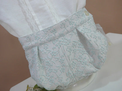 Conjunto camisa y bombacho brocado verde - PARDALETS