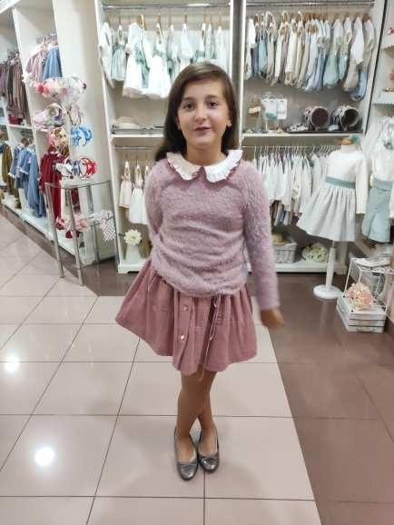 Conjunto jersey pelo rosa y falda "Alegria" - PARDALETS