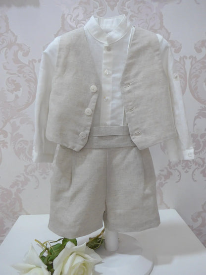 Conjunto lino cuatro piezas beig - PARDALETS