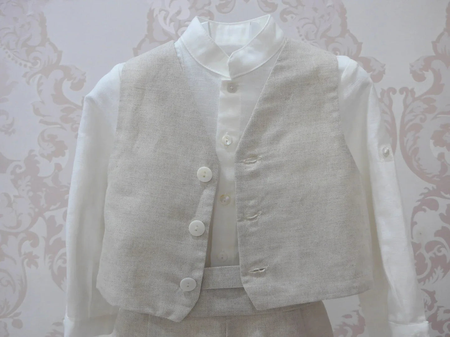 Conjunto lino cuatro piezas beig - PARDALETS