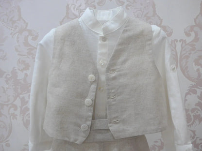 Conjunto lino cuatro piezas beig - PARDALETS