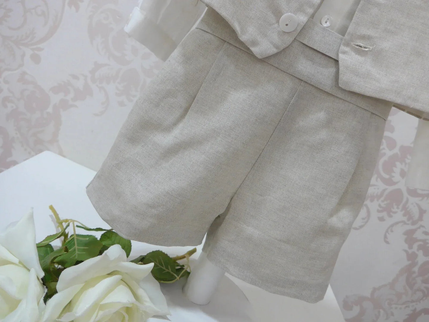 Conjunto lino cuatro piezas beig - PARDALETS