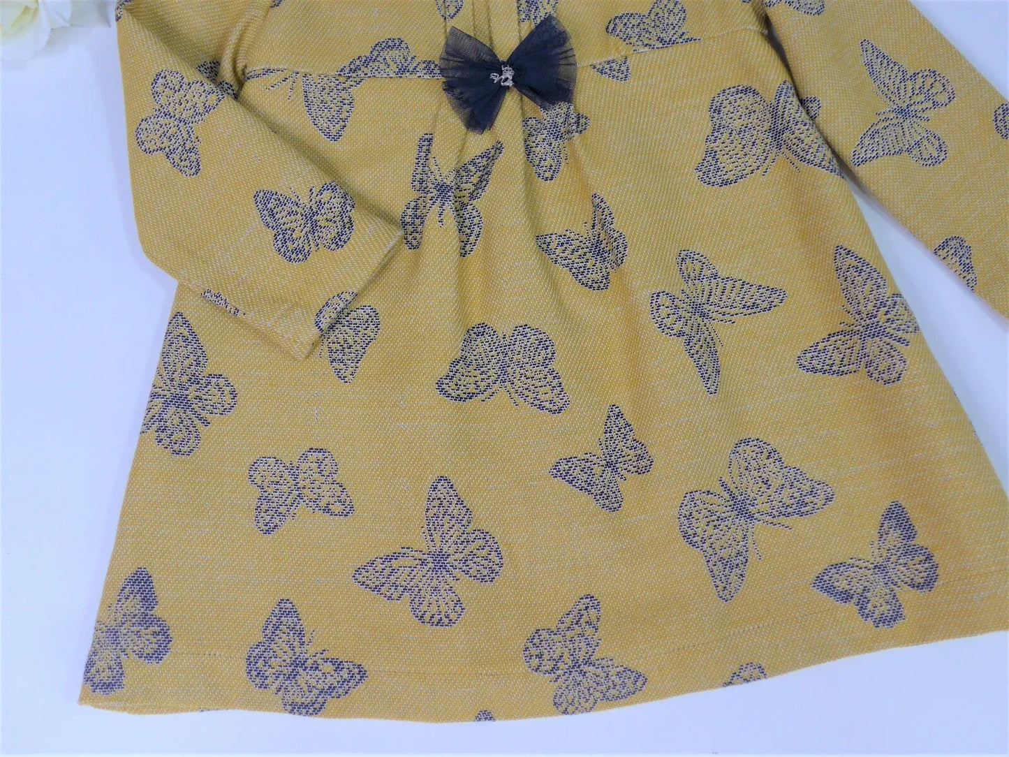 Vestido mostaza mariposas - PARDALETS