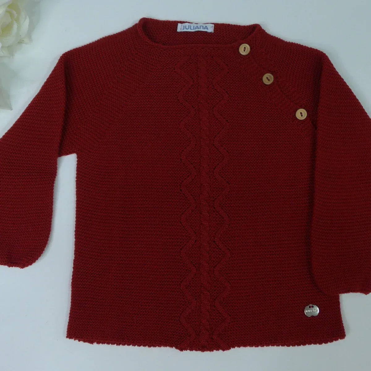 Jersey con adorno vertical ochos color rioja - PARDALETS
