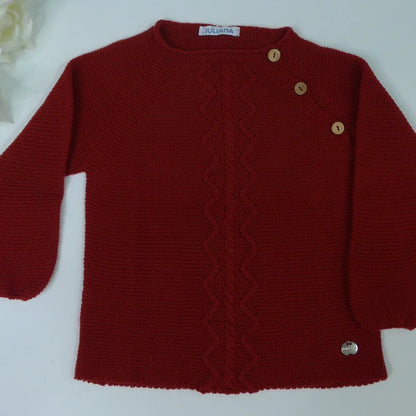 Jersey con adorno vertical ochos color rioja - PARDALETS