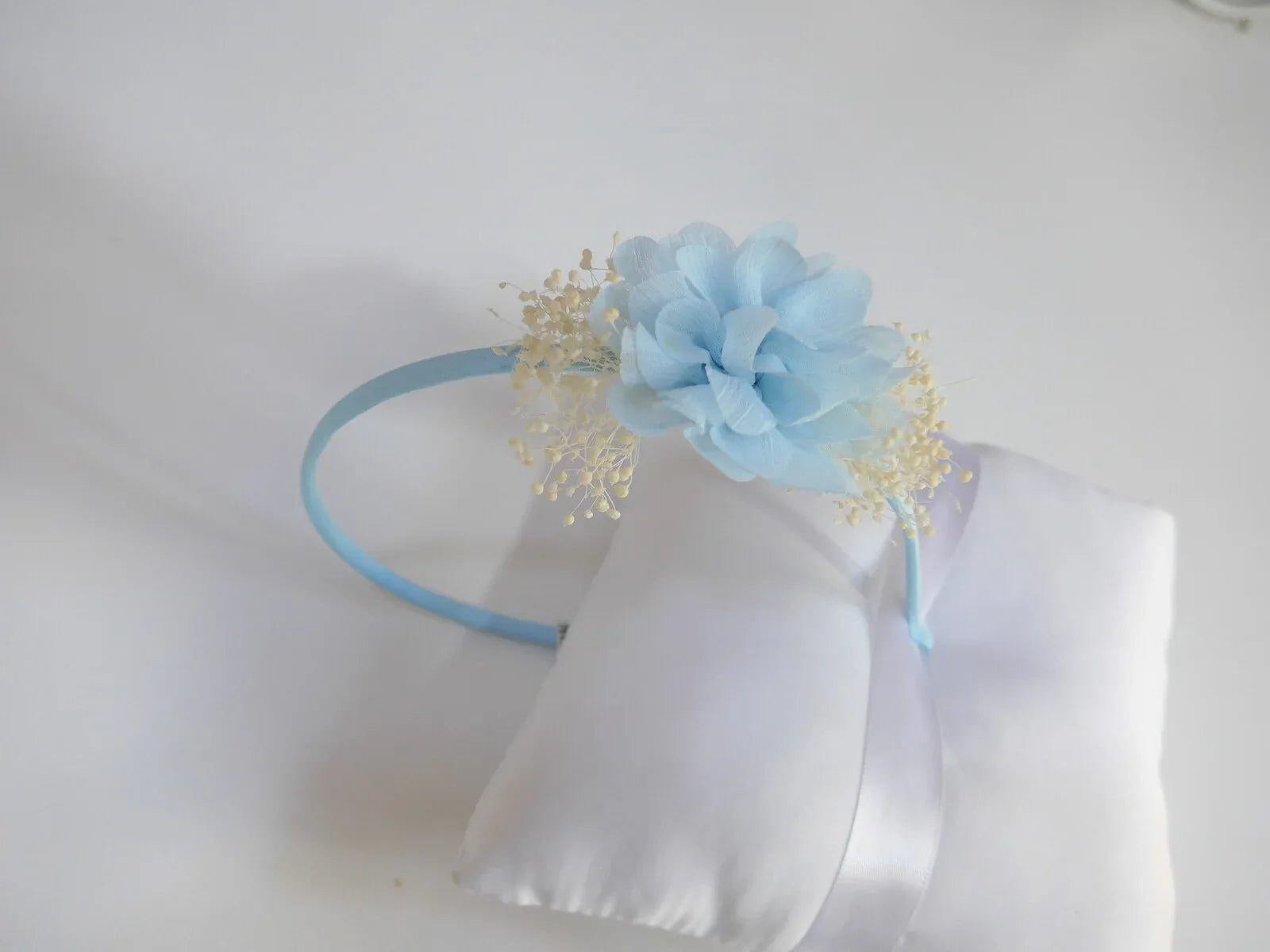 Diadema flor azul bámbula y paniculata - PARDALETS
