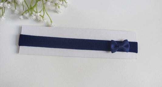 Diadema de felpa azul marino con lacito - PARDALETS