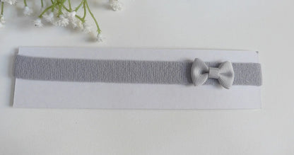 Diadema de felpa gris con lacito - PARDALETS