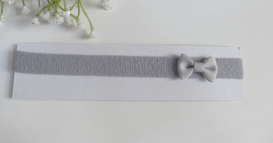 Diadema de felpa gris con lacito - PARDALETS