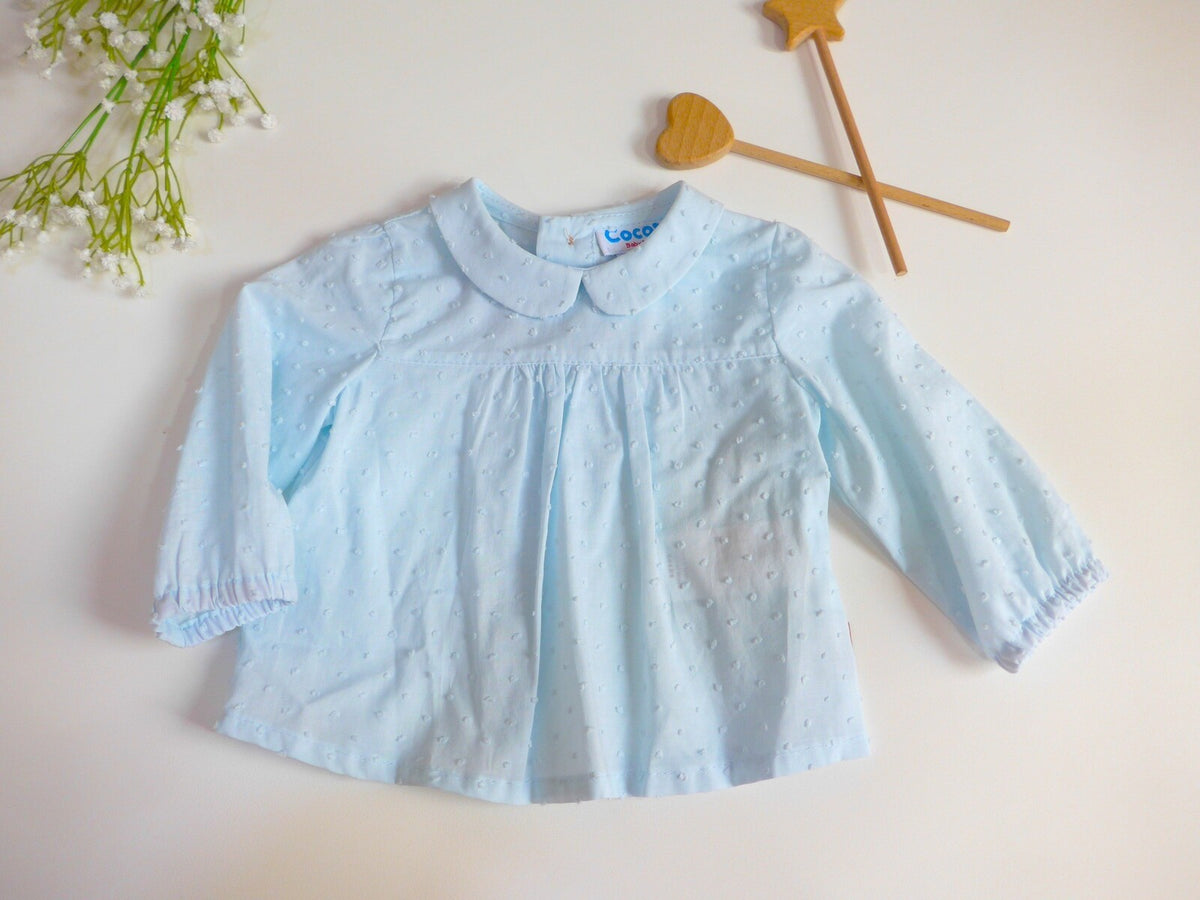 Camisa de plumeti azul