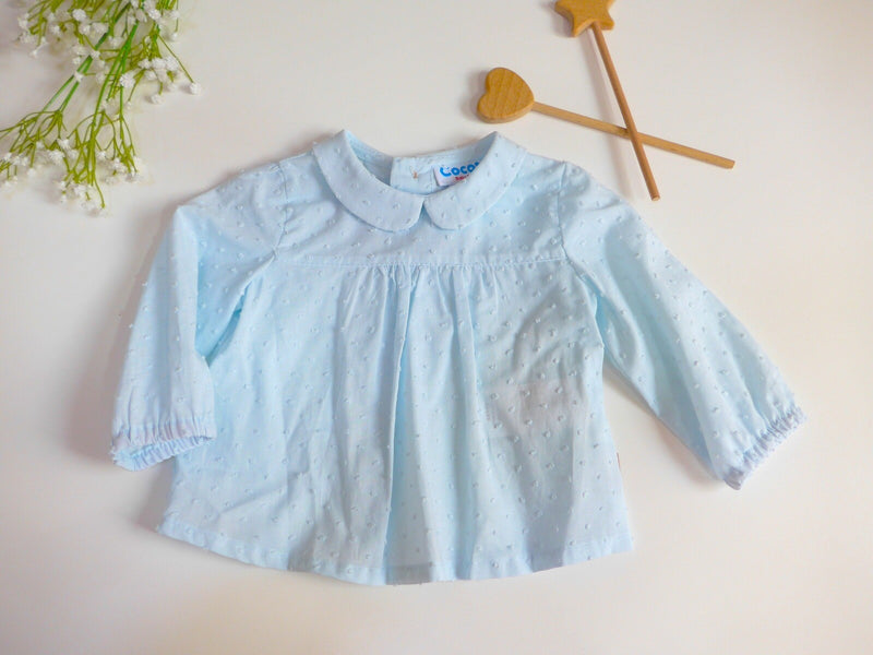 Camisa de plumeti azul