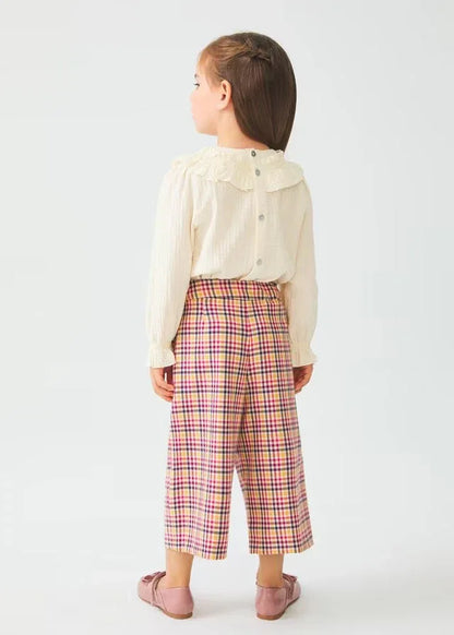 Pantalón culotte cuadros mostaza - PARDALETS