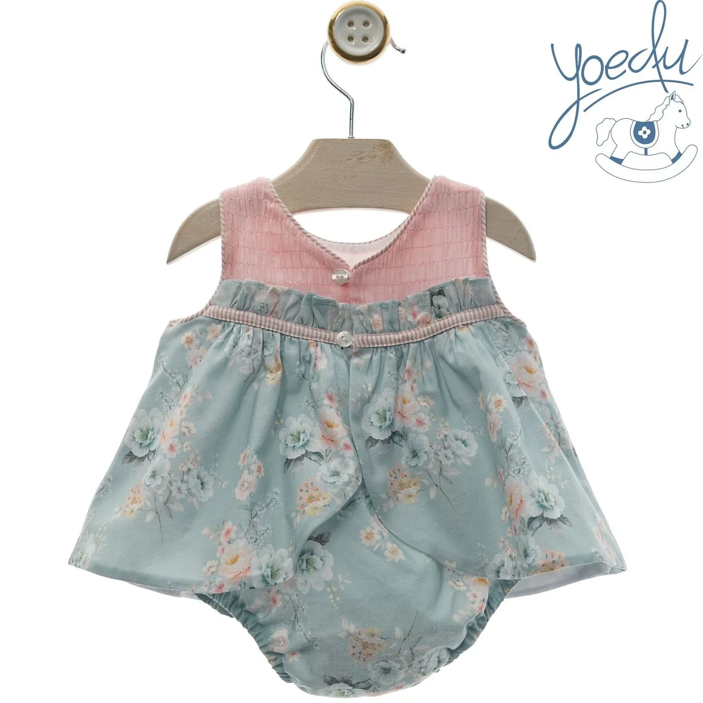 JESUSITO ESTAMPADO VERDE AGUA Y ROSA "CAMILA" - PARDALETS